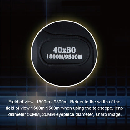 40x60 12X Pocket High Times High Definition Night Vision Focusing Monocular Telescope(Black) by buy2fix