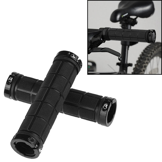 BaseCamp BC-607 1 Pair Bicycle MTB Bike Lock-on Rubber Handlebar Grips (Black) - Bicycle Grips by buy2fix | Online Shopping UK | buy2fix