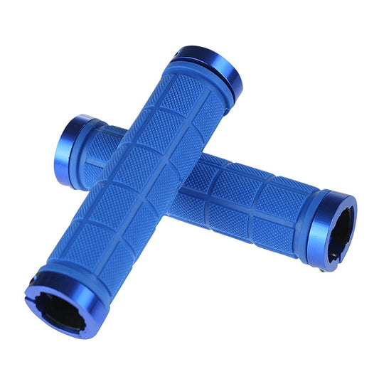 BaseCamp BC-607 1 Pair Bicycle MTB Bike Lock-on Rubber Handlebar Grips (Blue) - Bicycle Grips by buy2fix | Online Shopping UK | buy2fix