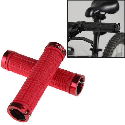 BaseCamp BC-607 1 Pair Bicycle MTB Bike Lock-on Rubber Handlebar Grips (Red) - Bicycle Grips by buy2fix | Online Shopping UK | buy2fix