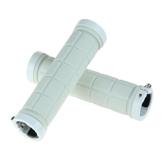 BaseCamp BC-607 1 Pair Bicycle MTB Bike Lock-on Rubber Handlebar Grips (White) - Bicycle Grips by buy2fix | Online Shopping UK | buy2fix