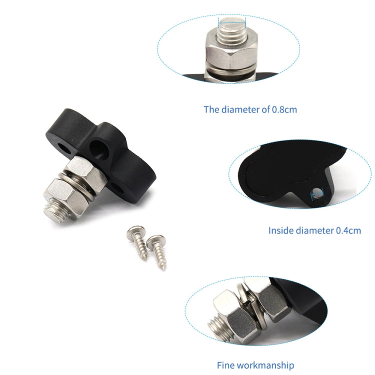 Single Heavy-Duty Terminal Studs Black  M10 Bus Bar for Car / RV / Boat - Booster Cable & Clip by buy2fix | Online Shopping UK | buy2fix