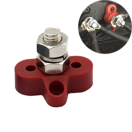 Single Heavy-Duty Terminal Studs Red M10 Bus Bar for Car / RV / Boat - Booster Cable & Clip by buy2fix | Online Shopping UK | buy2fix