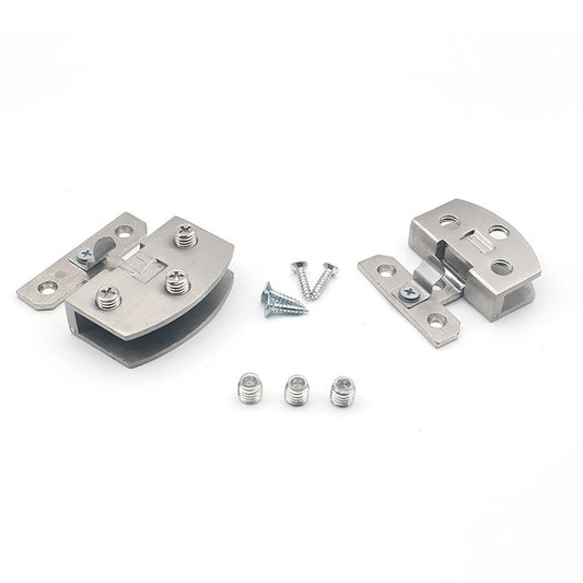 Open Hole Free Brushed Surface Glass Hinge, Size: L, 8-10mm - Furniture Accessories by buy2fix | Online Shopping UK | buy2fix
