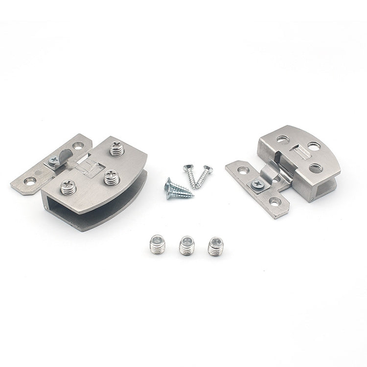 Open Hole Free Brushed Surface Glass Hinge, Size: S, 3-7mm - Furniture Accessories by buy2fix | Online Shopping UK | buy2fix