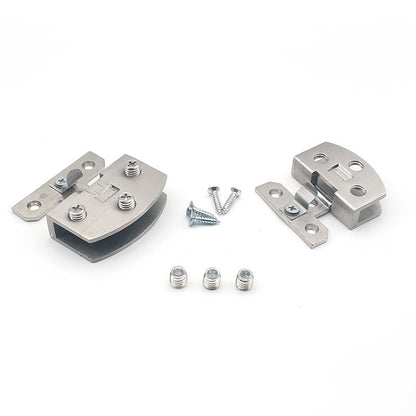 Open Hole Free Brushed Surface Glass Hinge, Size: S, 3-7mm - Furniture Accessories by buy2fix | Online Shopping UK | buy2fix
