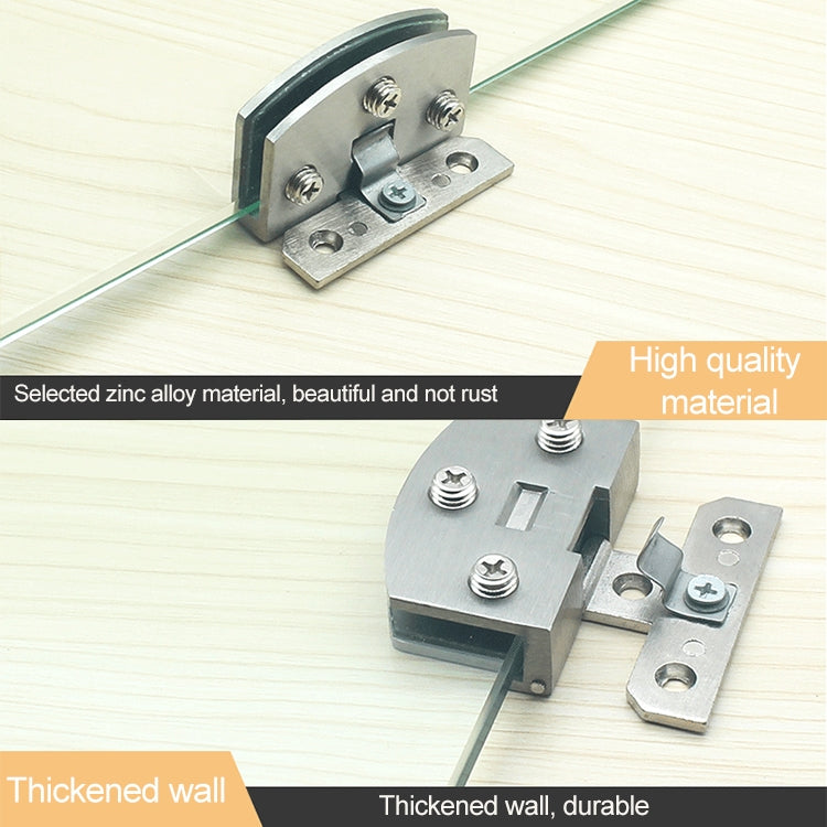 Open Hole Free Brushed Surface Glass Hinge, Size: S, 3-7mm - Furniture Accessories by buy2fix | Online Shopping UK | buy2fix