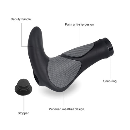 DEEMOUNT BGP110 Mountain Bike Bicycle Rubber Handlebar Cover, Horn Version - Bicycle Grips by buy2fix | Online Shopping UK | buy2fix