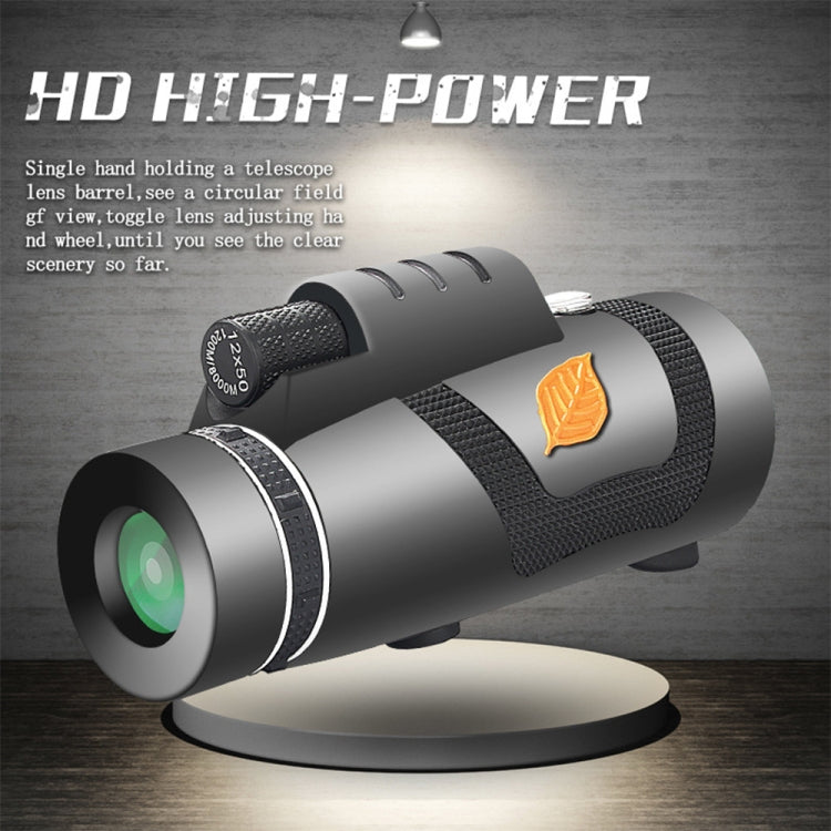 Moge 12x50 Professional HD Monocular Night Vision Telescope With Tripod - Monocular Binoculars by buy2fix | Online Shopping UK | buy2fix