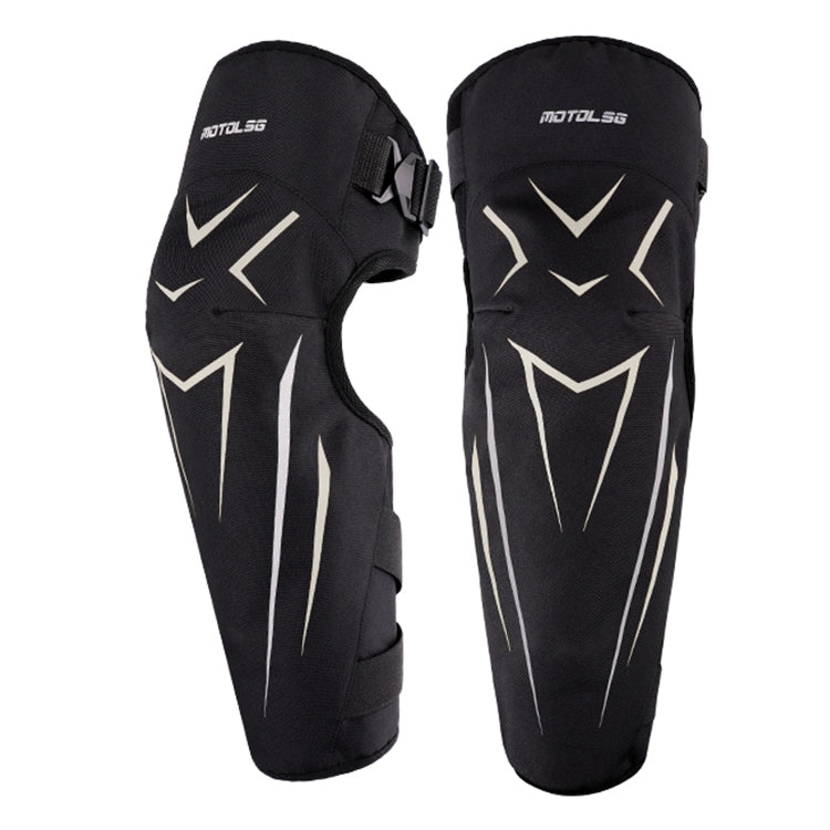 MOTOLSG 2 in 1 Knee Pads Motorcycle Bicycle Riding Warm Fleece Soft Protective Gear (Black White) - Protective Gear by MOTOLSG | Online Shopping UK | buy2fix