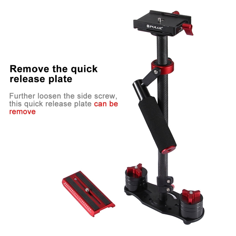 PULUZ 38.5-61cm Carbon Fibre Handheld Stabilizer for DSLR & DV Digital Video & Cameras, Load Range: 0.5-3kg(Red) by PULUZ