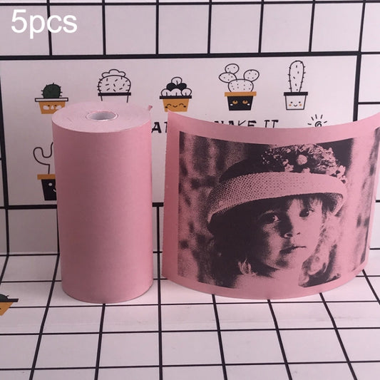5pcs Thermal Label Printer Paper Sticker for PAPERANG P1/ P2 / A6 , Size: 57 x 30 mm(Pink) - Printer Paper & Stickers by buy2fix | Online Shopping UK | buy2fix