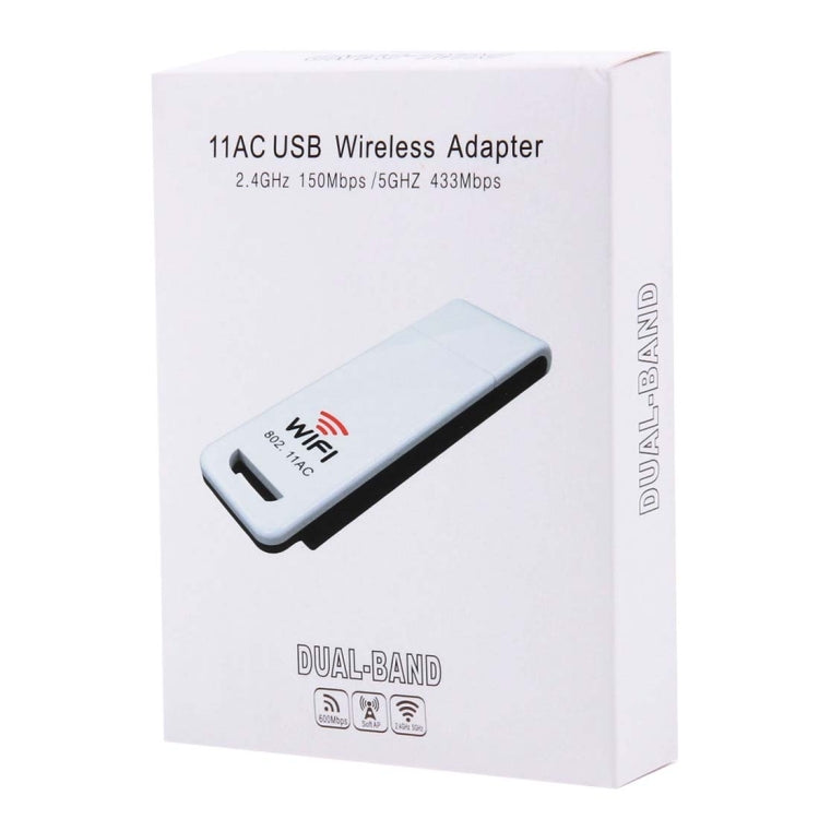 2.4GHz / 5GHz Dual-Band Support 802.11ac USB WiFi Wireless Adapter by buy2fix