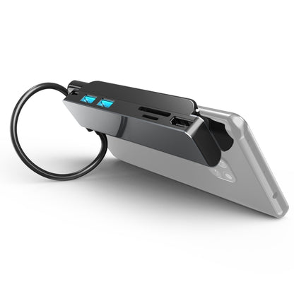 AD-065 6 in 1 USB-C / Type-C to 4K HDMI + SD / TF Card Slot + Type-C + 2 USB 3.0 Back Clip Style Multifunctional Docking Station HUB - USB HUB by buy2fix | Online Shopping UK | buy2fix