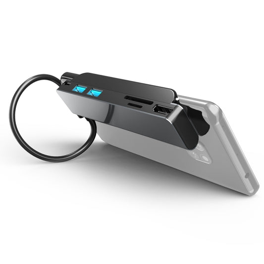 AD-065 6 in 1 USB-C / Type-C to 4K HDMI + SD / TF Card Slot + Type-C + 2 USB 3.0 Back Clip Style Multifunctional Docking Station HUB by buy2fix