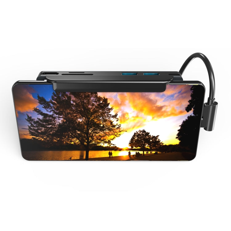 AD-065 6 in 1 USB-C / Type-C to 4K HDMI + SD / TF Card Slot + Type-C + 2 USB 3.0 Back Clip Style Multifunctional Docking Station HUB - USB HUB by buy2fix | Online Shopping UK | buy2fix