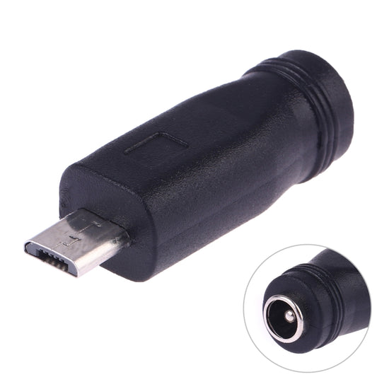 DC 5.5 x 2.1mm Female to Micro USB Male Power Converter(Black) - Audio Adapter by buy2fix | Online Shopping UK | buy2fix