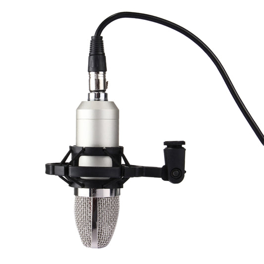 FIFINE F-700 Professional Condenser Sound Recording Microphone with Shock Mount for Studio Radio Broadcasting & Live Boardcast, 3.5mm Earphone Port, Cable Length: 2.5m(Silver) - Microphone by buy2fix | Online Shopping UK | buy2fix