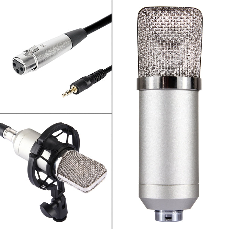FIFINE F-700 Professional Condenser Sound Recording Microphone with Shock Mount for Studio Radio Broadcasting & Live Boardcast, 3.5mm Earphone Port, Cable Length: 2.5m(Silver) - Microphone by buy2fix | Online Shopping UK | buy2fix