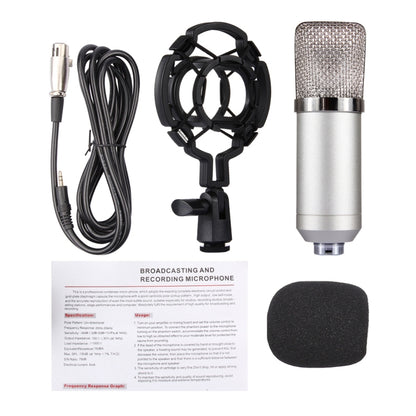 FIFINE F-700 Professional Condenser Sound Recording Microphone with Shock Mount for Studio Radio Broadcasting & Live Boardcast, 3.5mm Earphone Port, Cable Length: 2.5m(Silver) - Microphone by buy2fix | Online Shopping UK | buy2fix