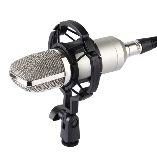 FIFINE F-700 Professional Condenser Sound Recording Microphone with Shock Mount for Studio Radio Broadcasting & Live Boardcast, 3.5mm Earphone Port, Cable Length: 2.5m(Silver) - Microphone by buy2fix | Online Shopping UK | buy2fix