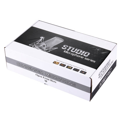FIFINE F-700 Professional Condenser Sound Recording Microphone with Shock Mount for Studio Radio Broadcasting & Live Boardcast, 3.5mm Earphone Port, Cable Length: 2.5m(Silver) - Microphone by buy2fix | Online Shopping UK | buy2fix