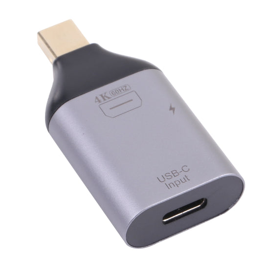 2 en 1 4K 60 Hz Mini DP mâle vers chargement USB-C/Type-C + adaptateur USB-C/Type-C femelle