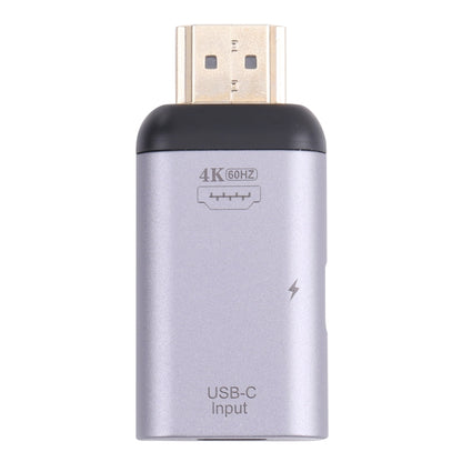 2 in 1 4K 60Hz HDMI Male to USB-C / Type-C Charging + USB-C / Type-C Female Adapter - Adapter by buy2fix | Online Shopping UK | buy2fix