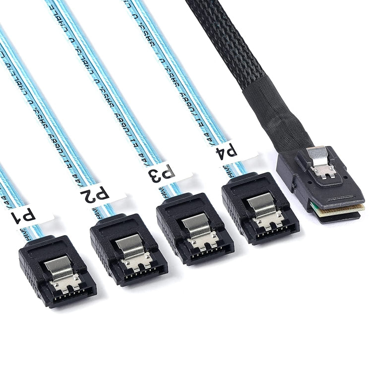 Mini SAS (SFF-8087) to 4 x SATA 7-Pin Female Forward Breakout 6Gbps Data Cable, Length: 50cm by buy2fix
