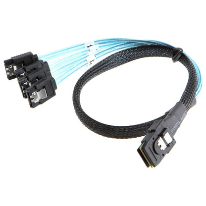 Mini SAS (SFF-8087) to 4 x SATA 7-Pin Female Forward Breakout 6Gbps Data Cable, Length: 50cm by buy2fix