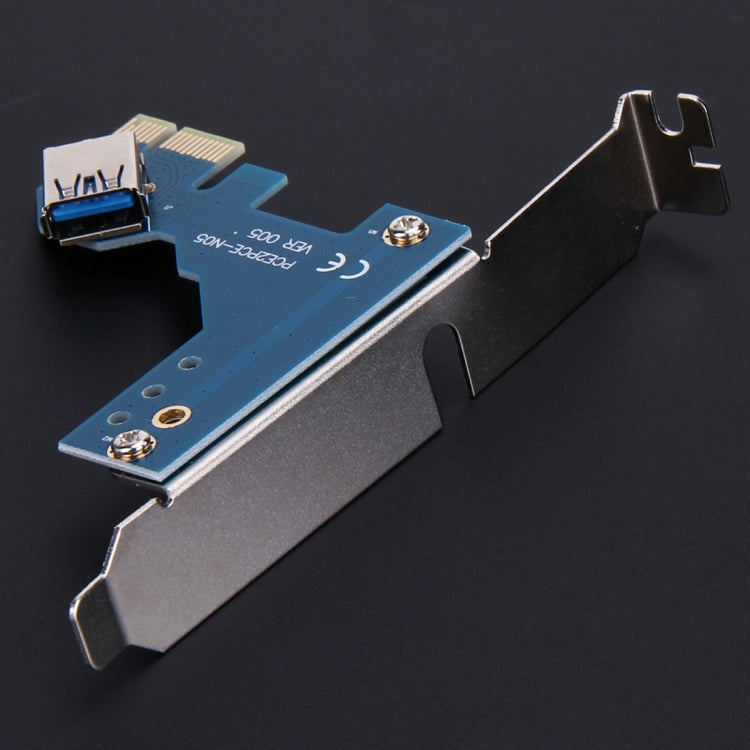 PCI-E 1 to 3 PCI Express 1 Slots Riser Card 3 PCI-E Slot Adapter PCI-E Port Multiplier Card with 60cm USB Cable(Blue) by buy2fix