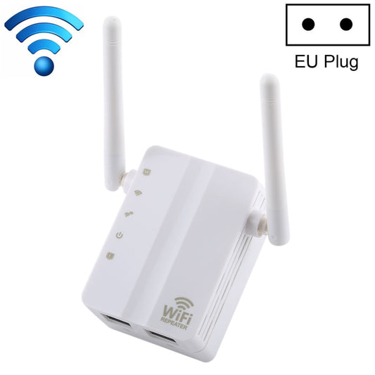 300Mbps Wireless-N Range Extender WiFi Repeater Signal Booster Network Router with 2 External Antenna, EU Plug(White) by buy2fix