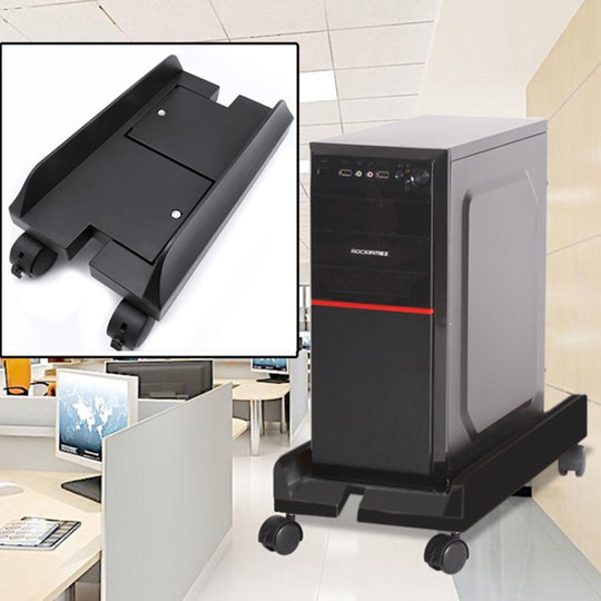 Computer Mainframe Host Verstellbare Halterung mit Rad, Größe: S (Schwarz)