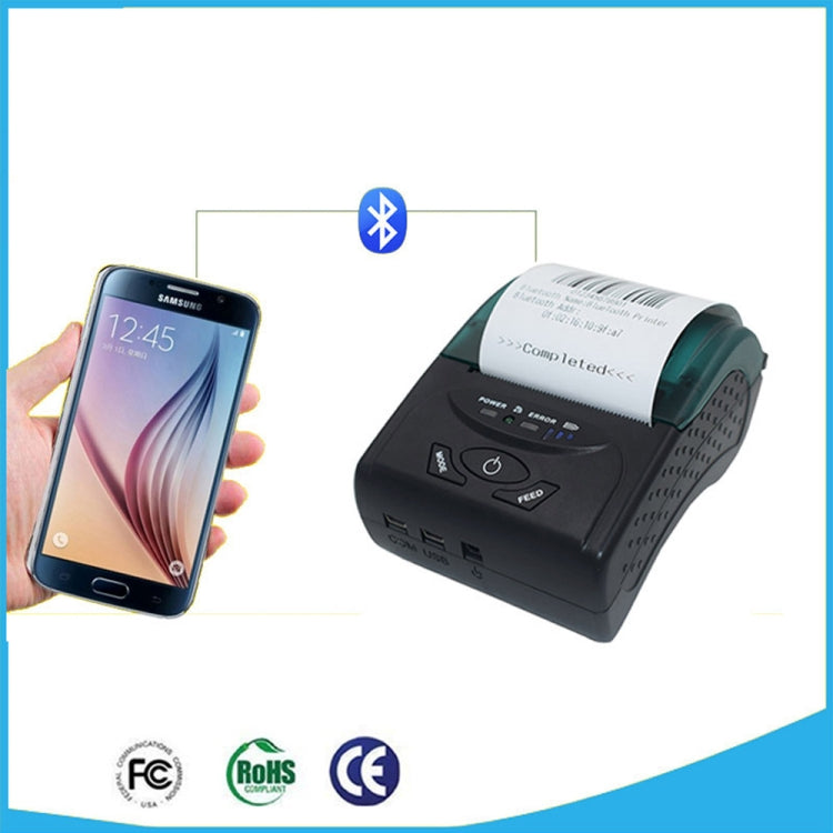 POS-5807 58mm Portable USB Port Thermal Bluetooth Ticket Printer, Max Supported Thermal Paper Size: 57x50mm by buy2fix
