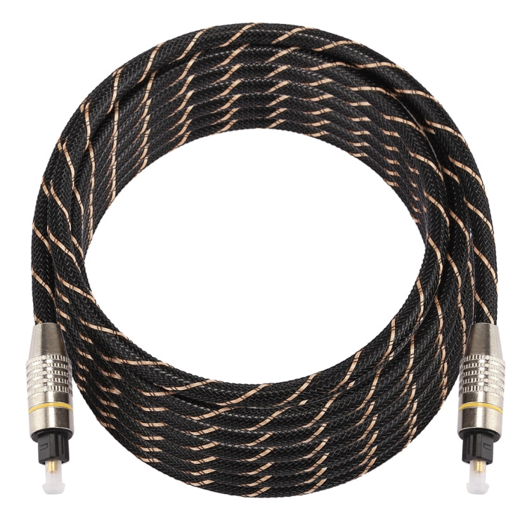 5m OD6.0mm Gold Plated Metal Head Woven Net Line Toslink Male to Male Digital Optical Audio Cable by buy2fix