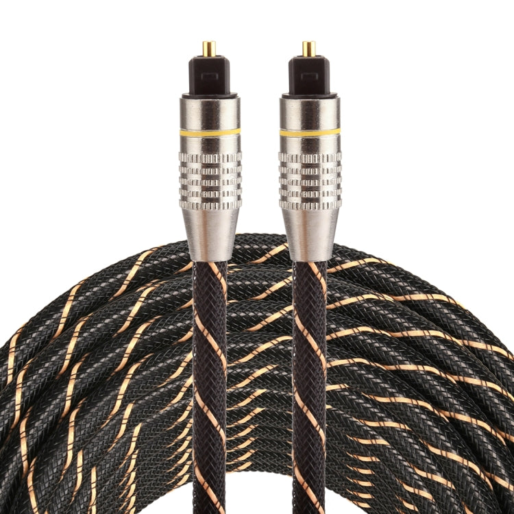 10m OD6.0mm Gold Plated Metal Head Woven Net Line Toslink Male to Male Digital Optical Audio Cable by buy2fix