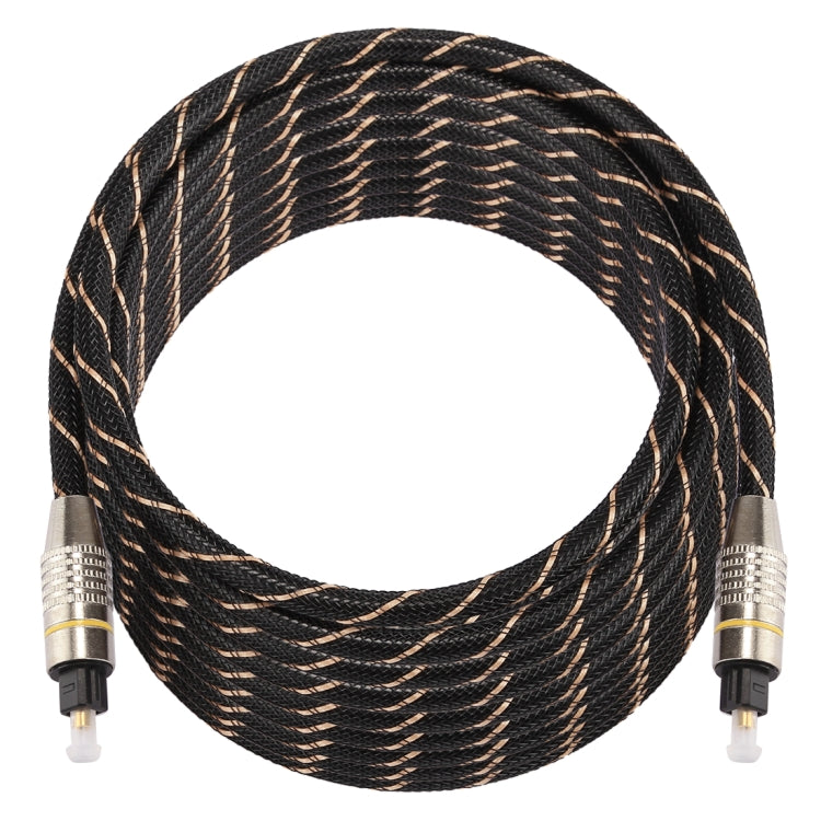 10m OD6.0mm Gold Plated Metal Head Woven Net Line Toslink Male to Male Digital Optical Audio Cable by buy2fix