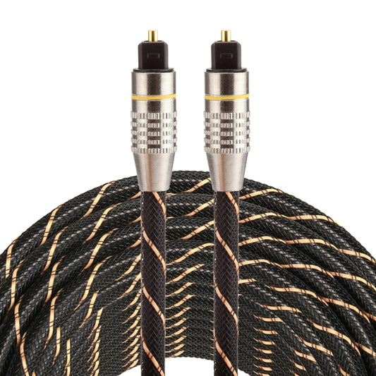 15m OD6.0mm Gold Plated Metal Head Woven Net Line Toslink Male to Male Digital Optical Audio Cable by buy2fix
