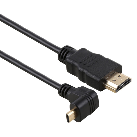 Câble adaptateur de connecteur plaqué or, 30cm, 4K HDMI mâle vers Micro HDMI, angle inversé mâle