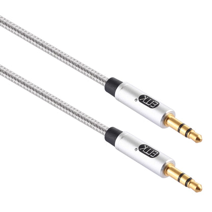 EMK 3.5mm Male to Male Gold-plated Plug Cotton Braided Audio Cable for Speaker / Notebooks / Headphone, Length: 1m(Grey) - Microphone Audio Cable & Connector by EMK | Online Shopping UK | buy2fix