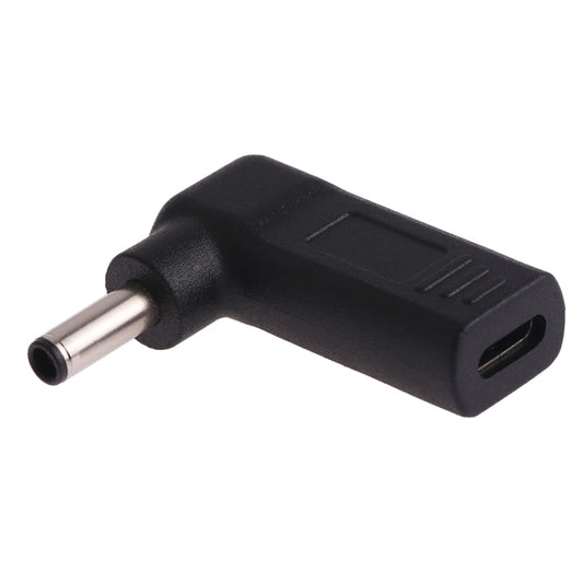 USB-C / Type-C Female to 4.5 x 3.0mm Male Plug Elbow Adapter Connector (Black) - Universal Power Adapter by buy2fix | Online Shopping UK | buy2fix