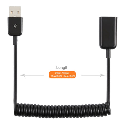 1m USB-A Male to USB-A Female Spring Coiled Cable by buy2fix