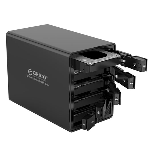 ORICO 9558U3 5-bay USB 3.0 Type-B Aluminum 3.5 inch SSD / SATA HDD Enclosure Storage Hard Disk Box for Laptop Computer Desktop PC(Black) - HDD Enclosure by ORICO | Online Shopping UK | buy2fix