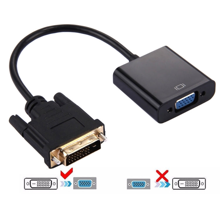 DVI-D 24+1 Pin Man to VGA 15 Pin HDTV Adapter Converter(Black) by buy2fix