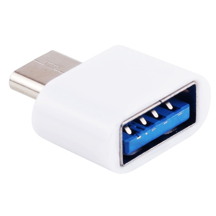 Plastic USB-C / Type-C Male to USB 2.0 Female OTG Data Transmission Charging Adapter(White) by buy2fix