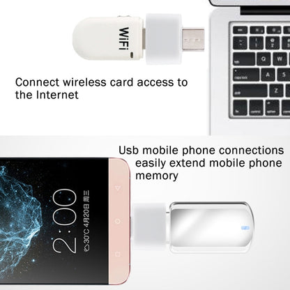 Plastic USB-C / Type-C Male to USB 2.0 Female OTG Data Transmission Charging Adapter(White) by buy2fix