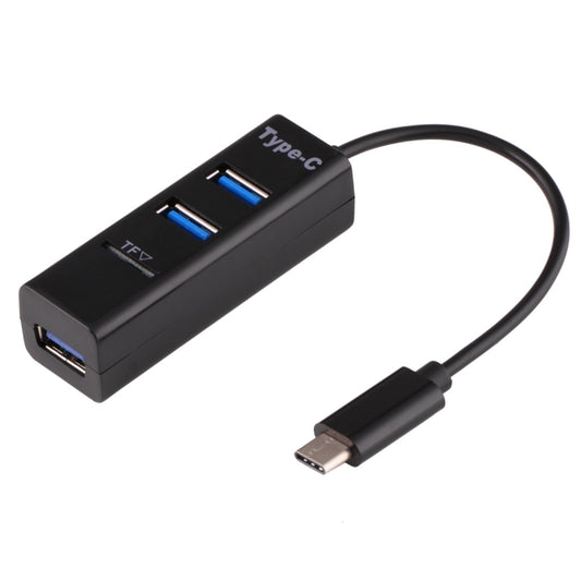 2 in 1 USB 3.1 USB-C / Type-C to USB 2.0 COMBO 3 Ports HUB + TF Card Reader(Black) by buy2fix