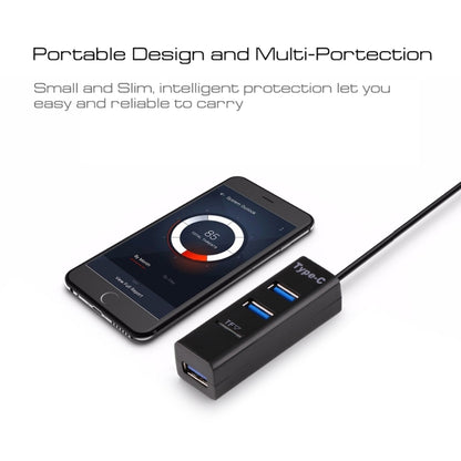 2 in 1 USB 3.1 USB-C / Type-C to USB 2.0 COMBO 3 Ports HUB + TF Card Reader(Black) by buy2fix