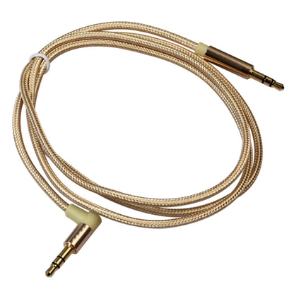 AV01 3.5mm Male to Male Elbow Audio Cable, Length: 1m(Gold) by buy2fix