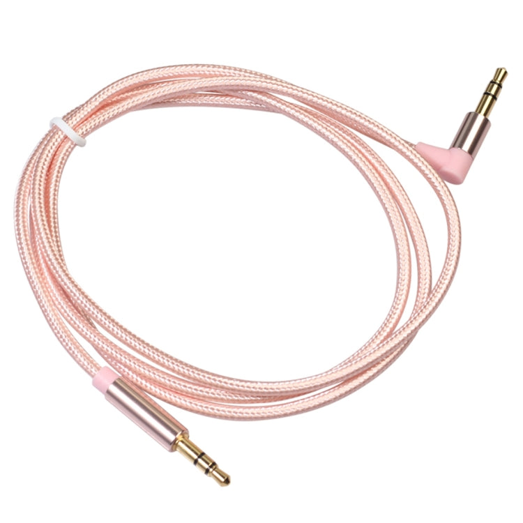 AV01 3.5mm Male to Male Elbow Audio Cable, Length: 1m (Rose Gold) by buy2fix